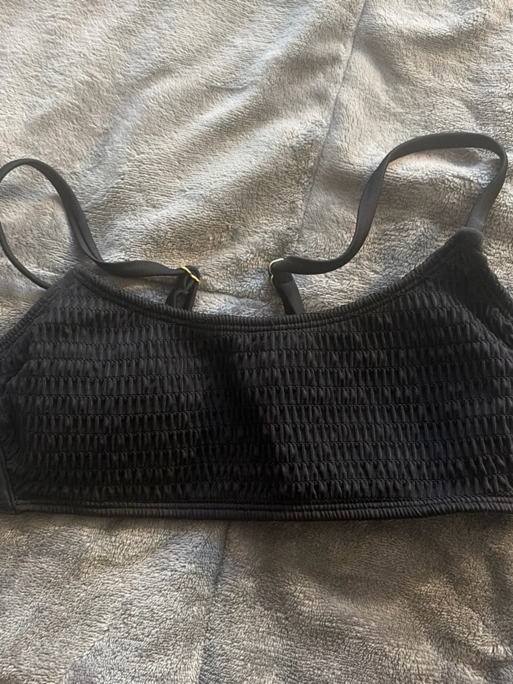 Target Black Shirred Bikini Top